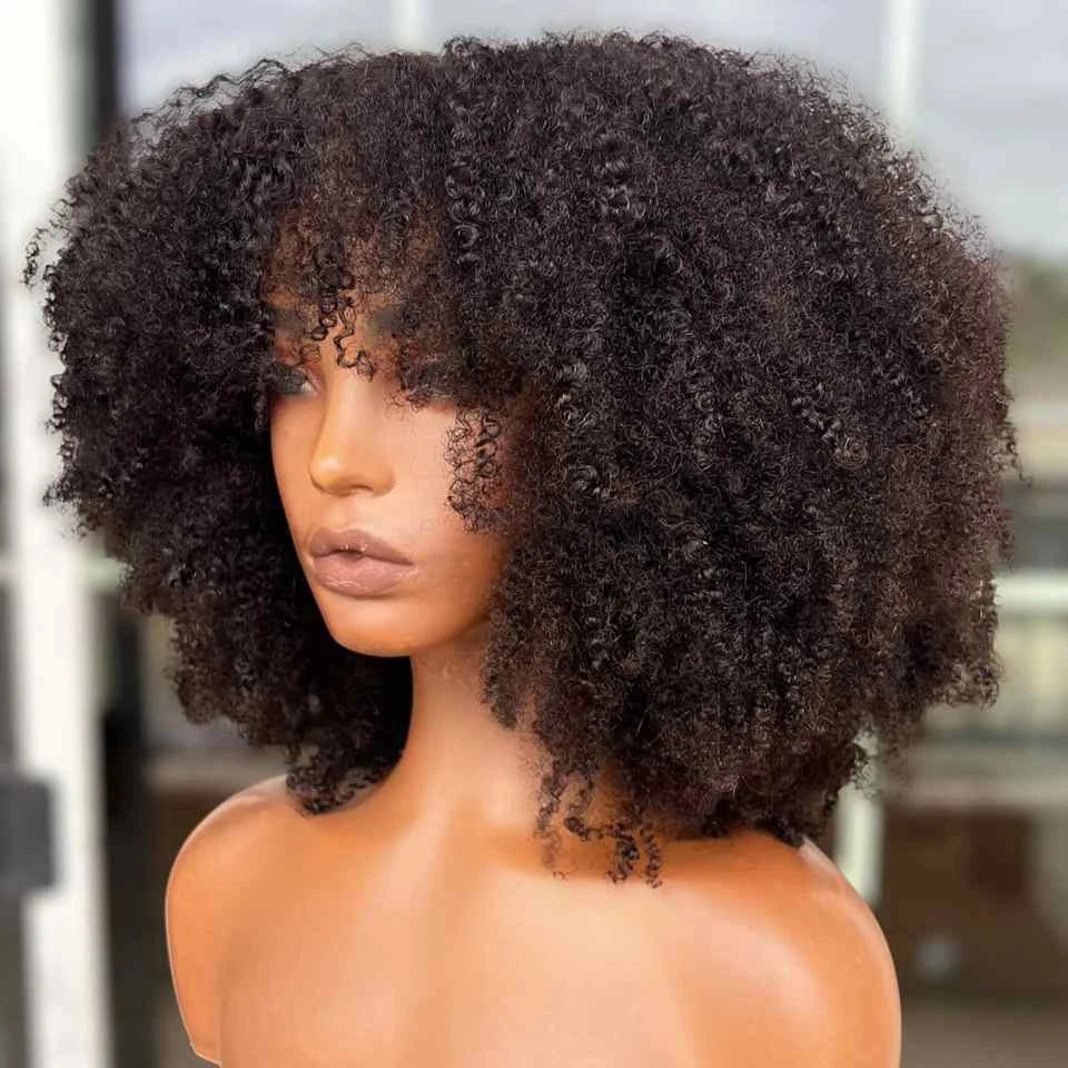 Peruca Afro Curly Vermelho ou Preto 20 a 40 cm