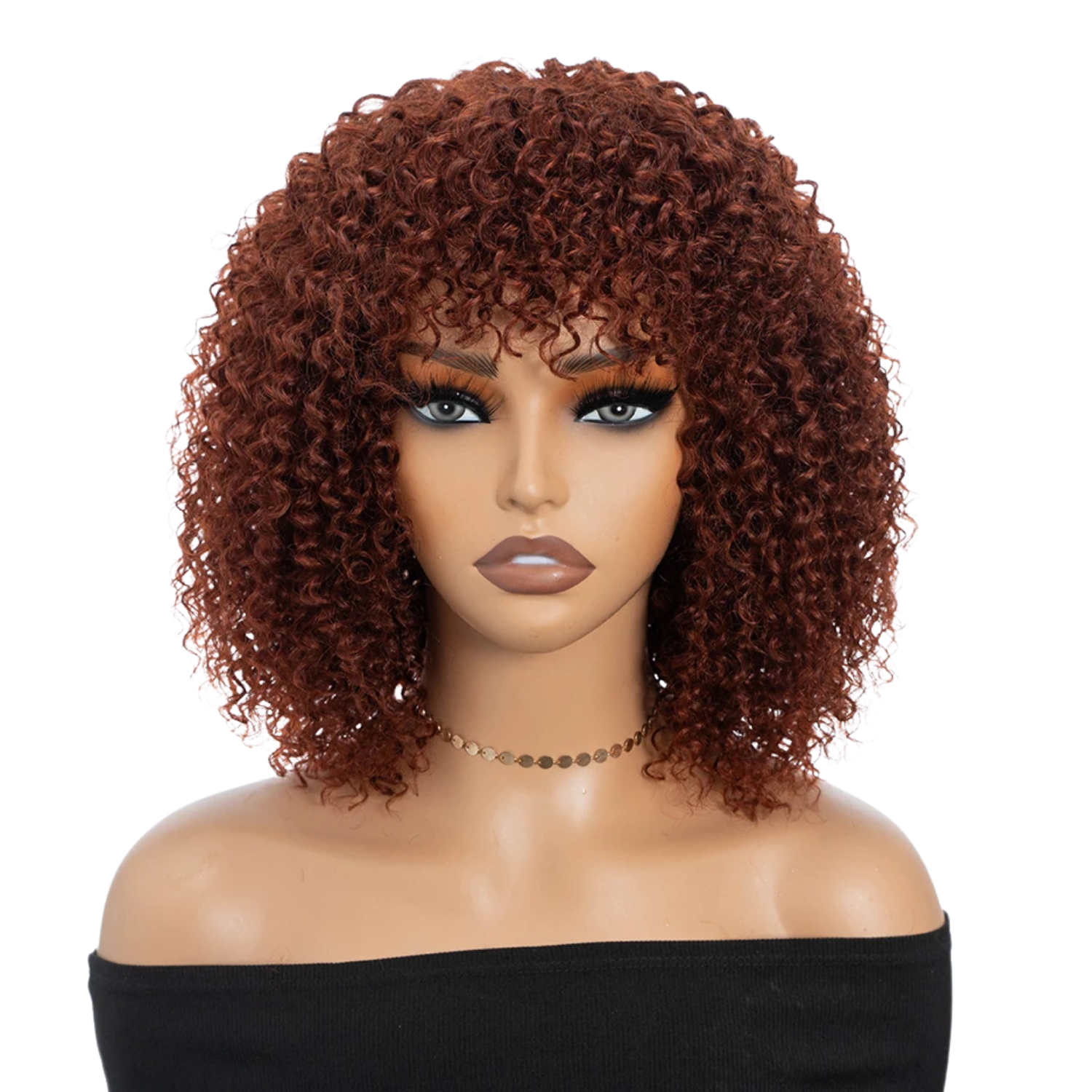 Peruca Curly Bob com Franja 30 cm