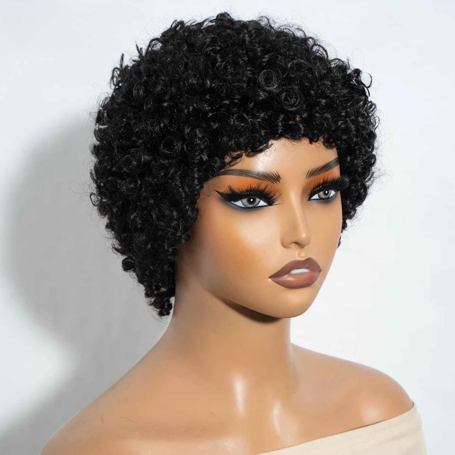 Peruca Pixie Cut Afro Curly 20 cm