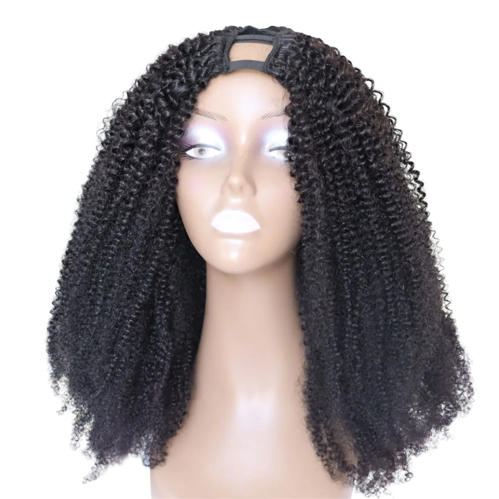 Peruca Afro Kinky U/V Part, Feita de Cabelo Humano, Comprimento de 25 a 60 cm, Ideal para Mulheres que Buscam Autoestima e Estilo Natural | La Dandara