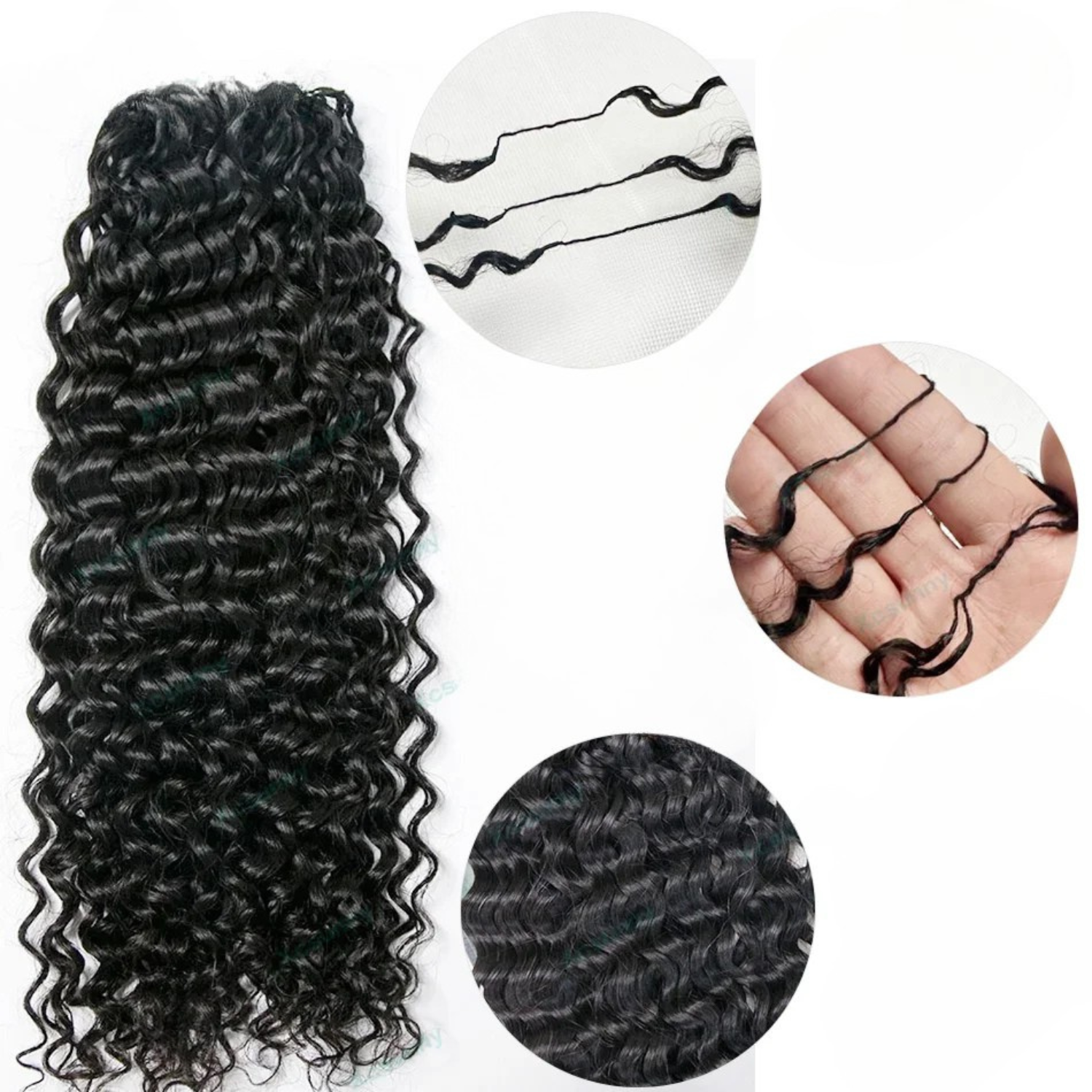 Cabelo Humano Wavy Tecimento 55 cm 60g 