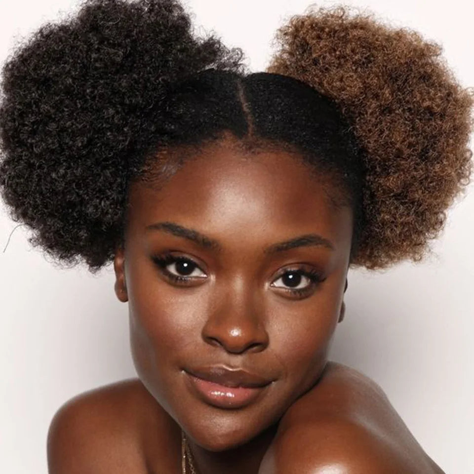 Afro Puff Curly Brasileiro, 15 cm e 60g, Ideal para Autoestima e Estilo Natural | La Dandara