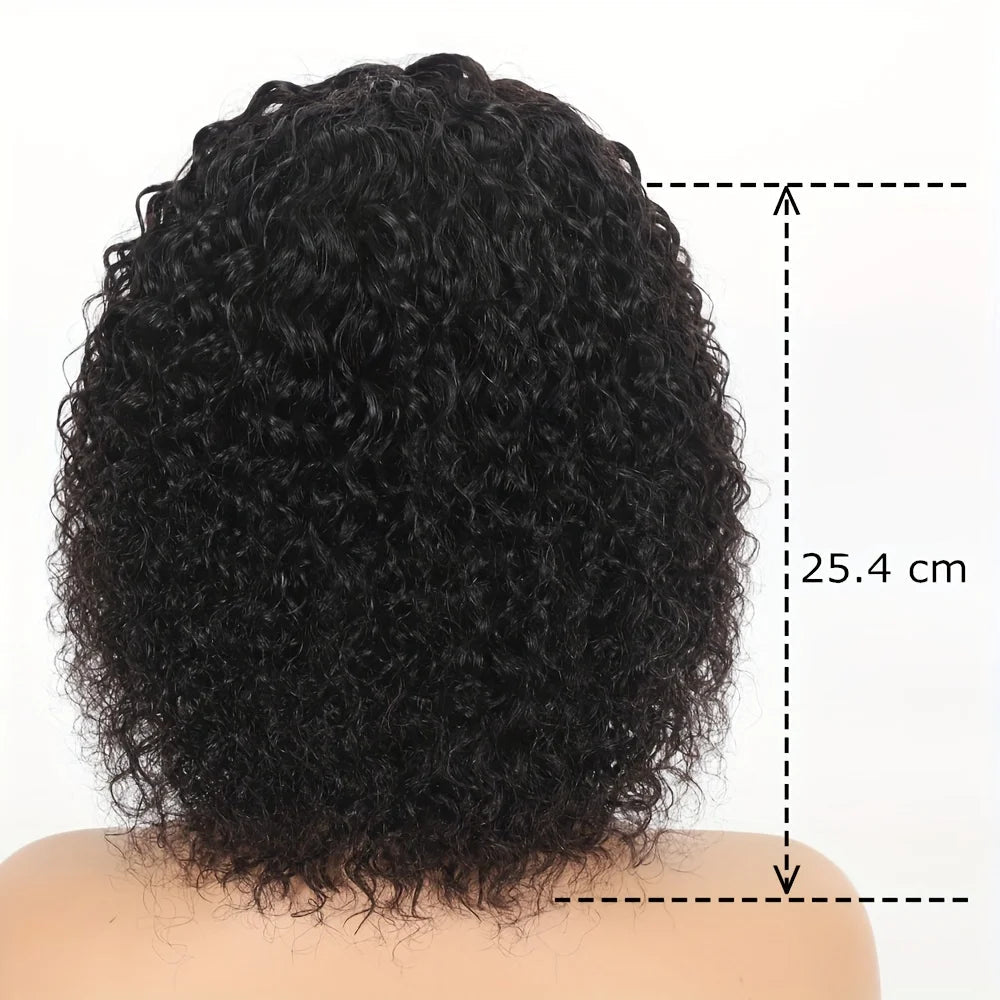 Peruca Curly Bob Curto com Franja - 20 a 40 cm