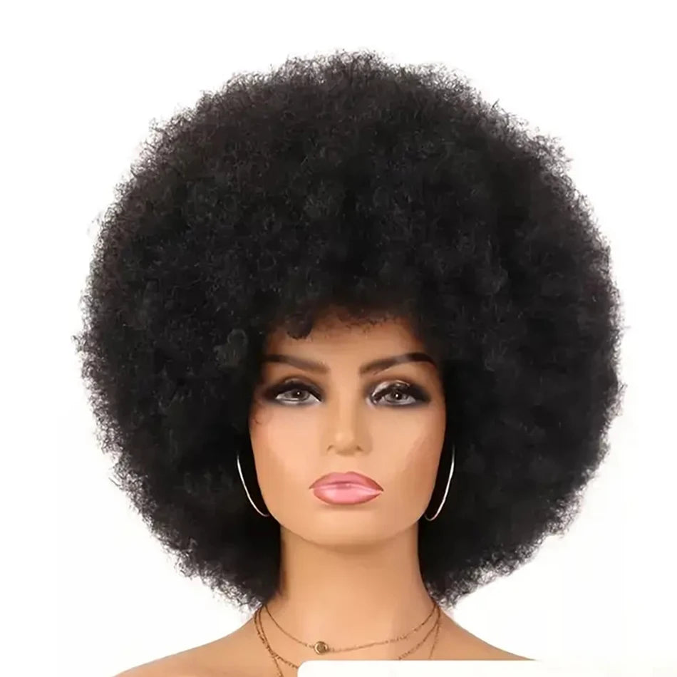 Peruca Afro Kinky, Feita de Cabelo Humano, Comprimento de 25 cm, Ideal para Mulheres que Buscam Autoestima e Estilo Natural | La Dandara