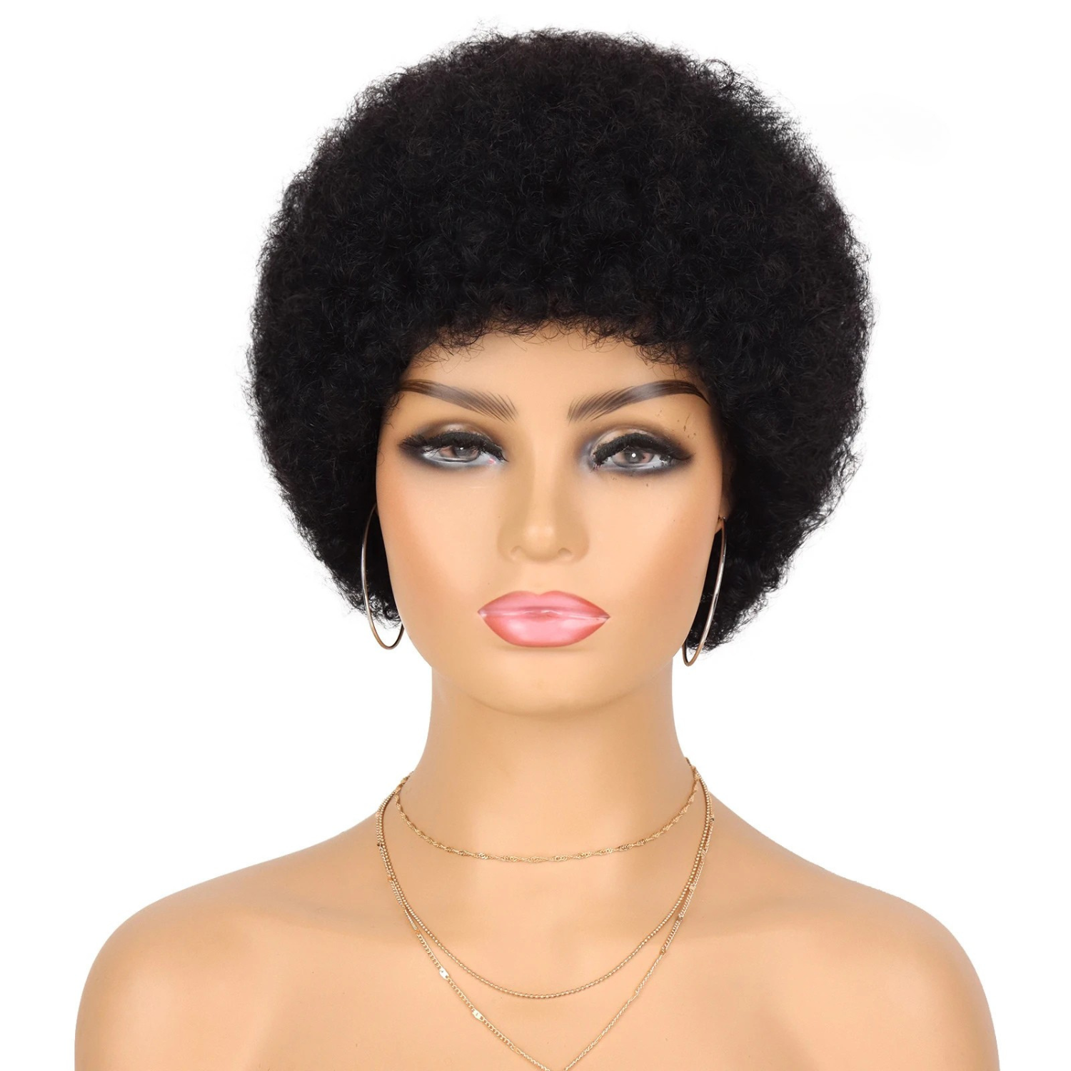 Peruca Afro Kinky Curta, Feita de Cabelo Humano, Comprimento de 10 cm, Ideal para Mulheres que Buscam Autoestima e Estilo Natural | La Dandara