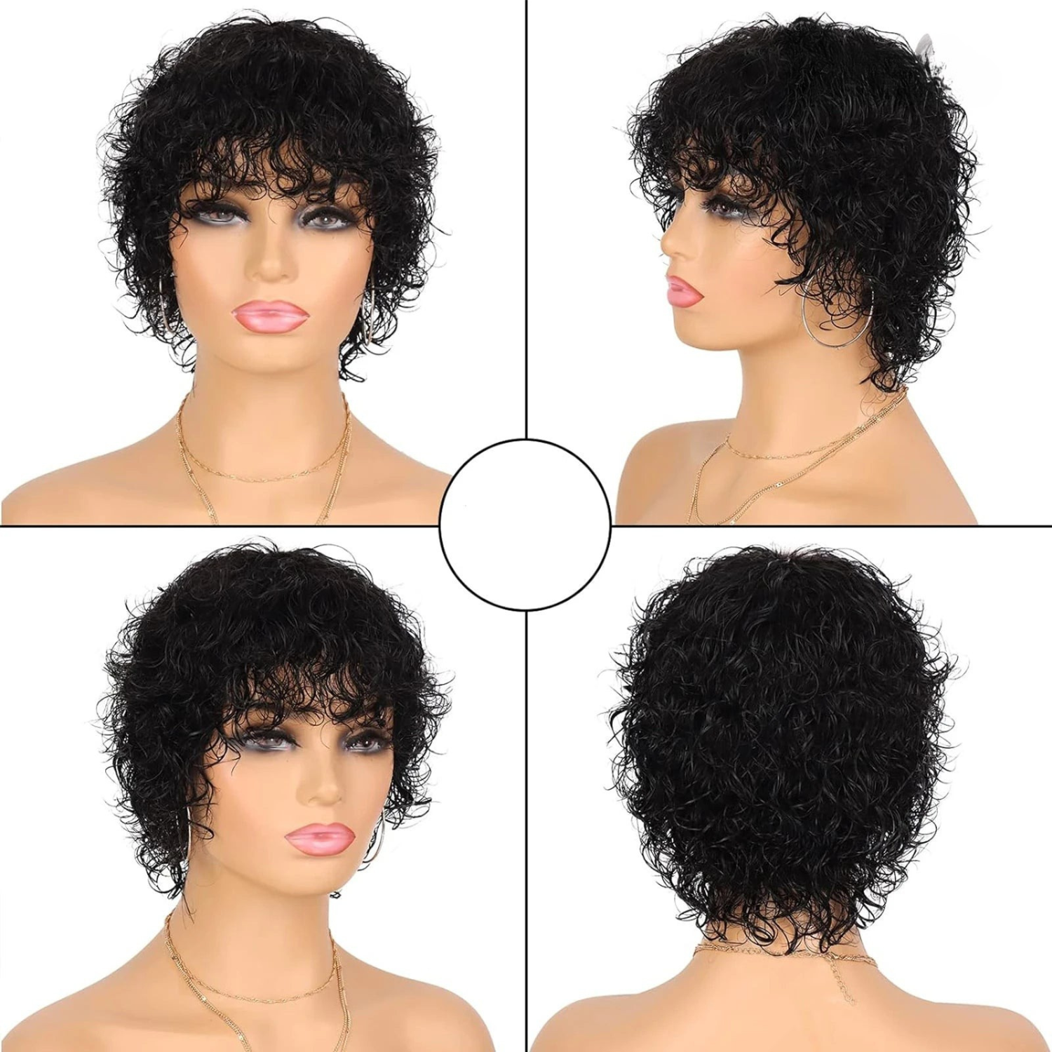 Peruca Afro Kinky Curta, Feita de Cabelo Humano, Comprimento de 10 cm, Ideal para Mulheres que Buscam Autoestima e Estilo Natural | La Dandara