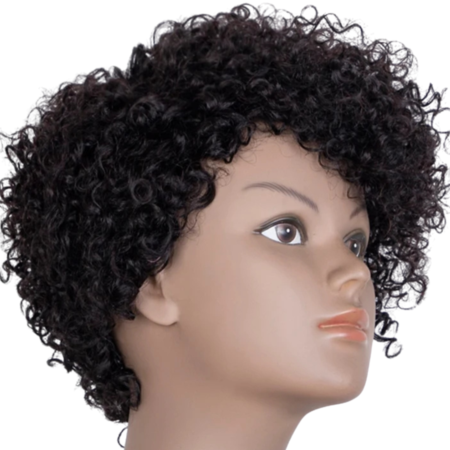 Peruca Pixie Cut Afro Coily Preto 20cm