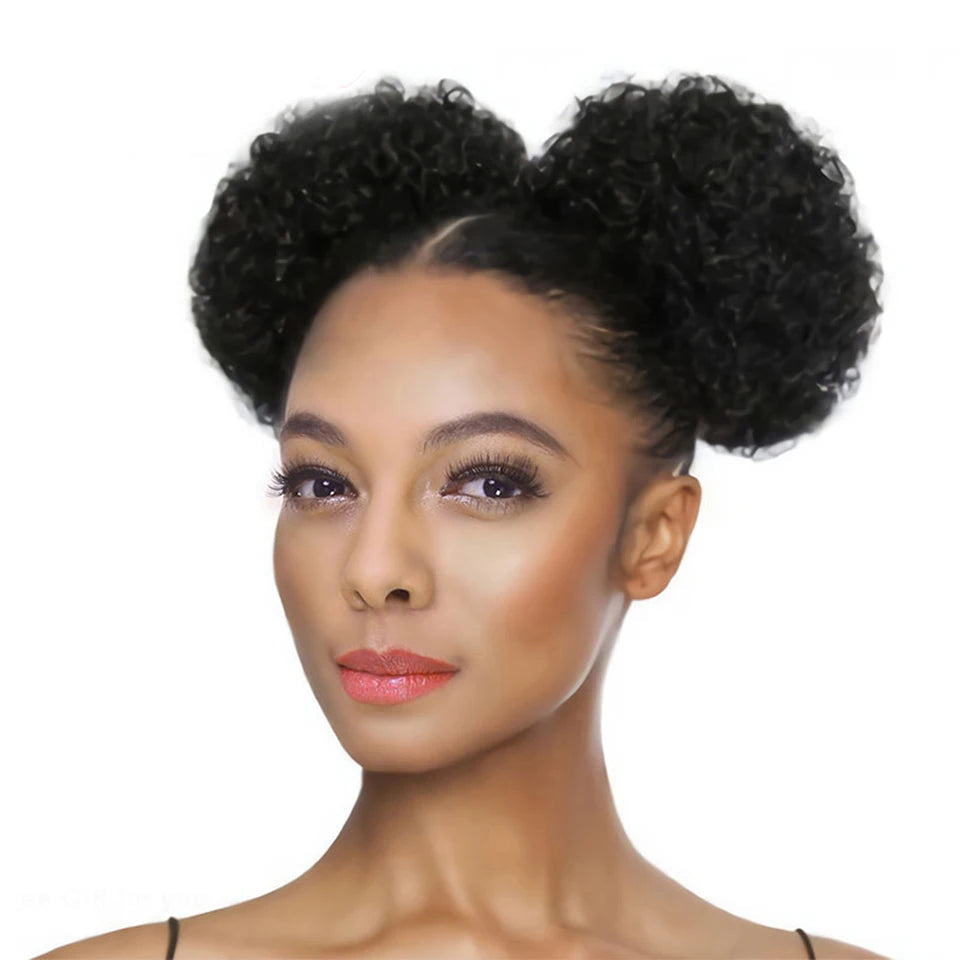 Afro Puff Curly Brasileiro, 15 cm e 60g, Ideal para Autoestima e Estilo Natural | La Dandara