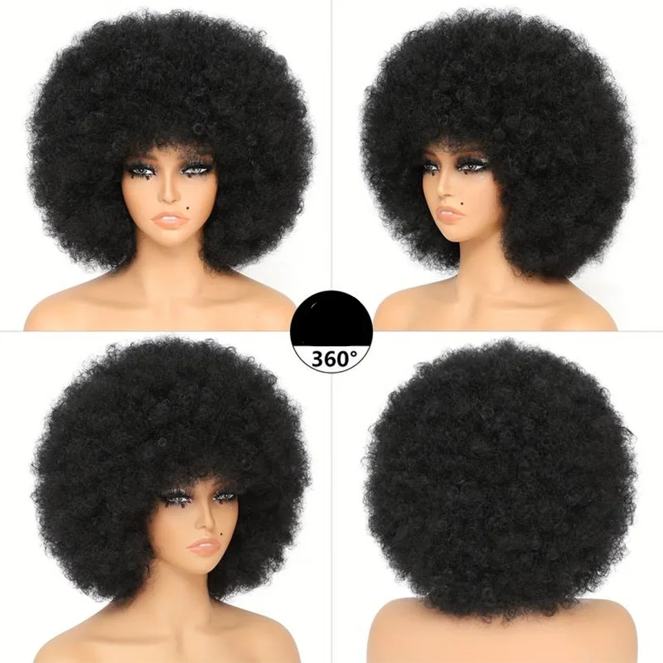 Peruca Afro Kinky Cabelo Humano Brasileiro 30 cm