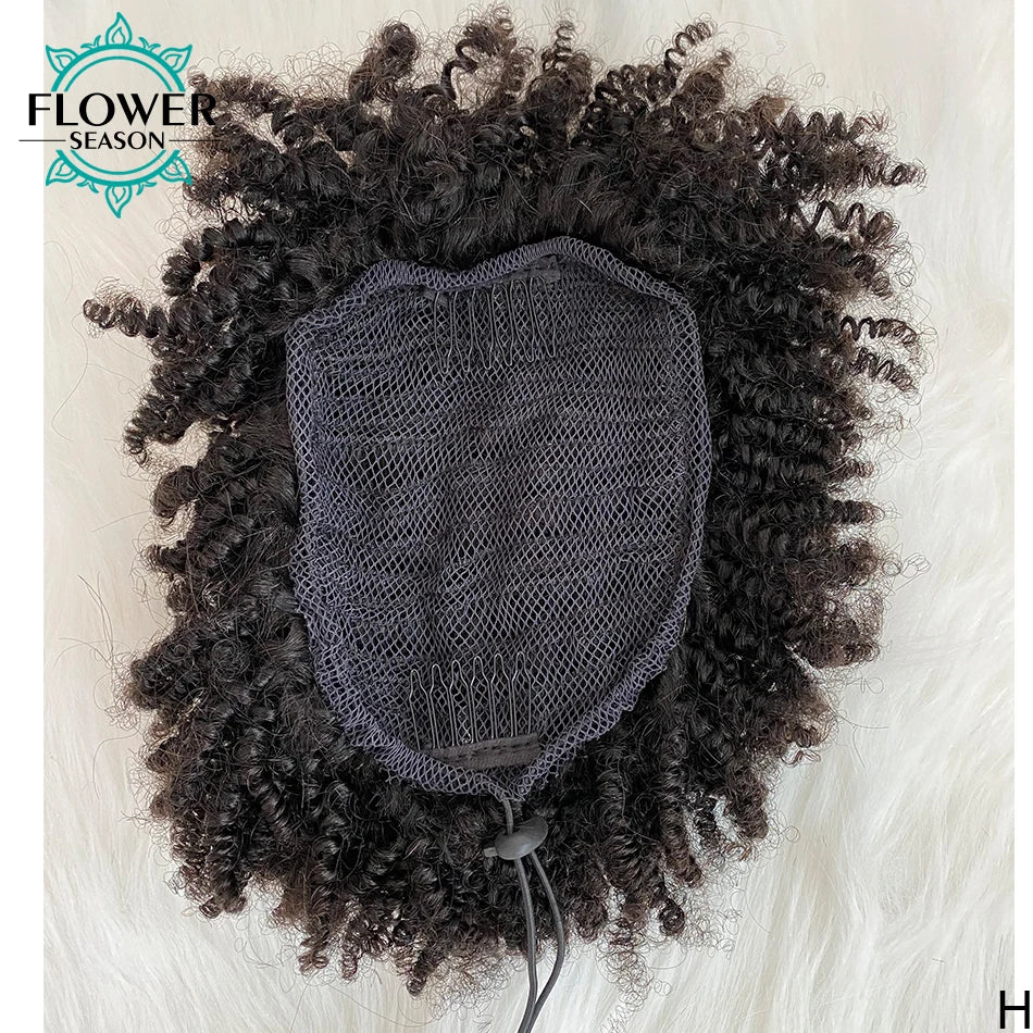 Afro Puff Coily Cabelo Humano 100g