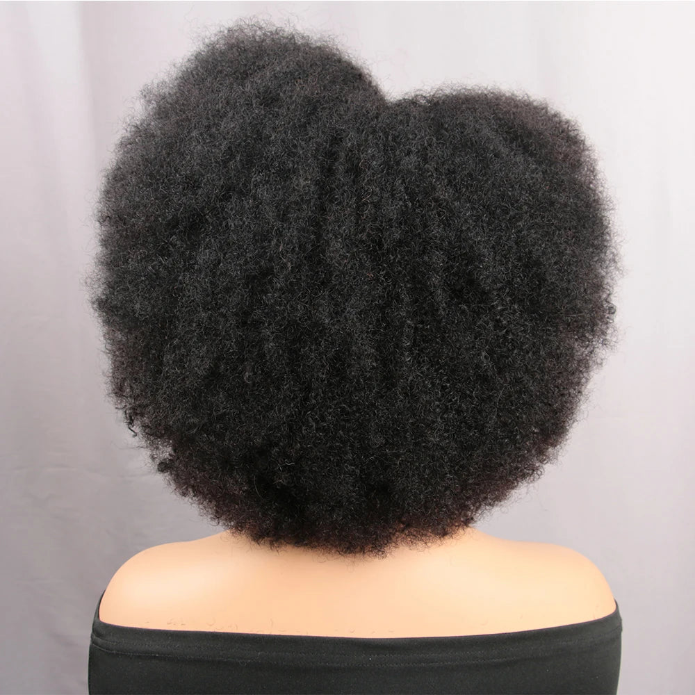 Peruca Afro Kinky Lace Front 35 cm, Cabelo Humano, La Dandara