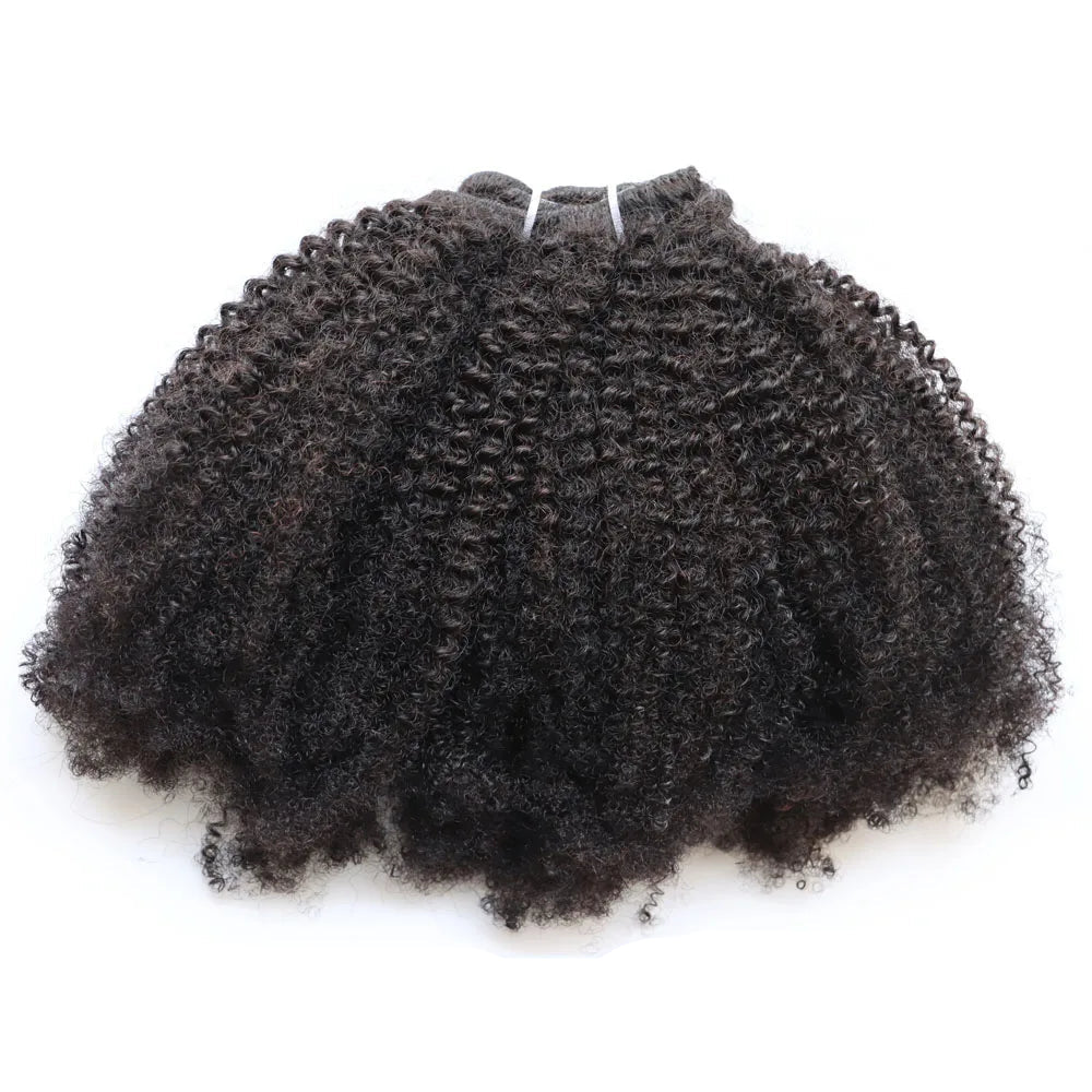 Extensões de Cabelo Humano Afro Kinky com Clipes 25 a 60 cm