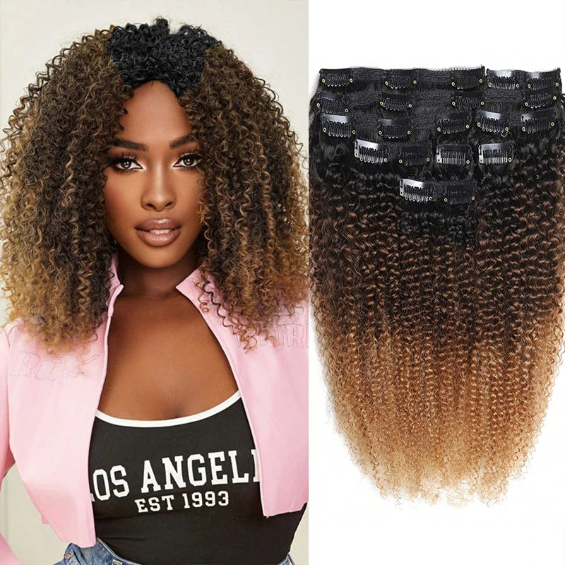 Cabelo Humano Afro Coily Tic-Tac Degradê 30 a 60 cm