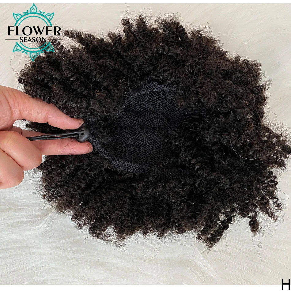 Afro Puff Coily Cabelo Humano 100g