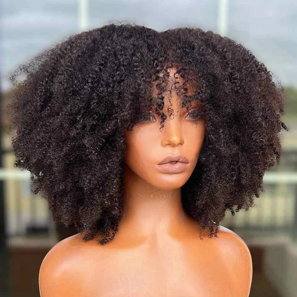 Peruca Afro Curly Vermelho ou Preto 20 a 40 cm