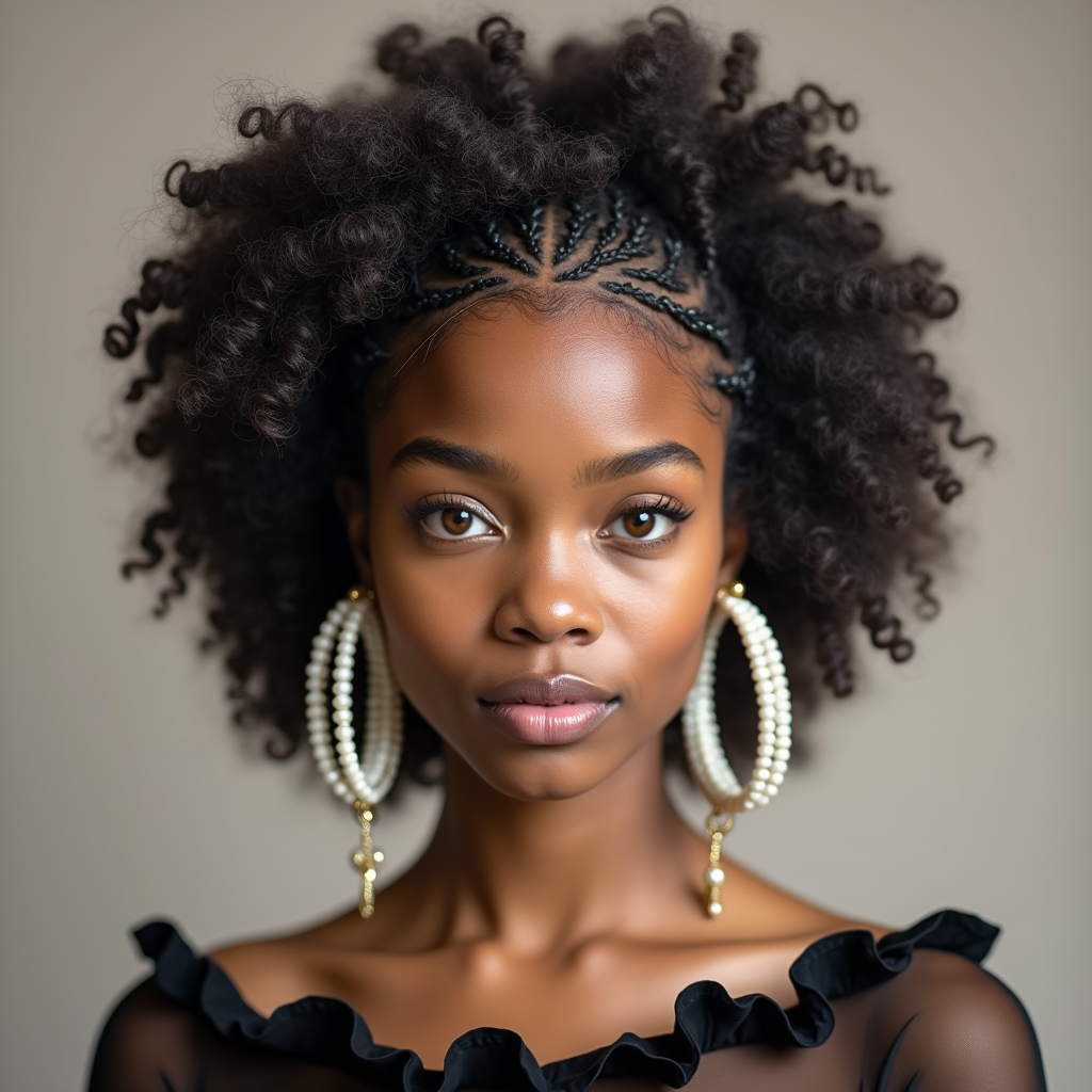Lace com Trança Frontal Cabelo Humano Curly